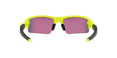 Oakley Men's OO9271 Flak 2.0 Low Bridge Fit Rectangular Sunglasses, Neon Yellow/Prizm Road, 61 mm