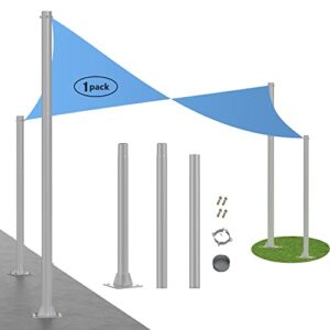 miveda shade sail poles, 10 ft heavy duty 3″ diameter steel poles for shade sail, sun shade pole with d-clamp, suitable for garden/yard/pool/patio/playground/grass（one pole）