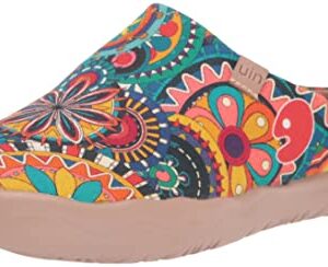 UIN Women's Travel Slipper Lightweight Home Slip Ons Walking Casual Art Painted Travel Holiday Shoes Blossom (9)