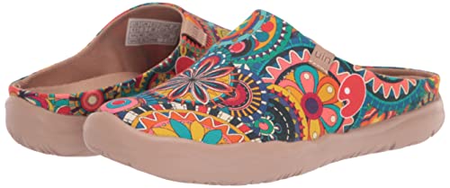 UIN Women's Travel Slipper Lightweight Home Slip Ons Walking Casual Art Painted Travel Holiday Shoes Blossom (9)