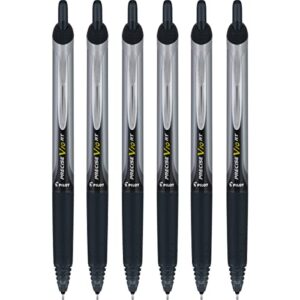 pilot precise v10 rt retractable liquid ink rollerball pens, bold point, 1.0mm, black ink, 6 count