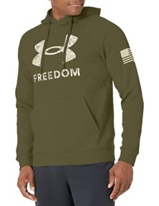 under armour mens new freedom fleece hoodie , (390) marine od green / / desert sand , x-small