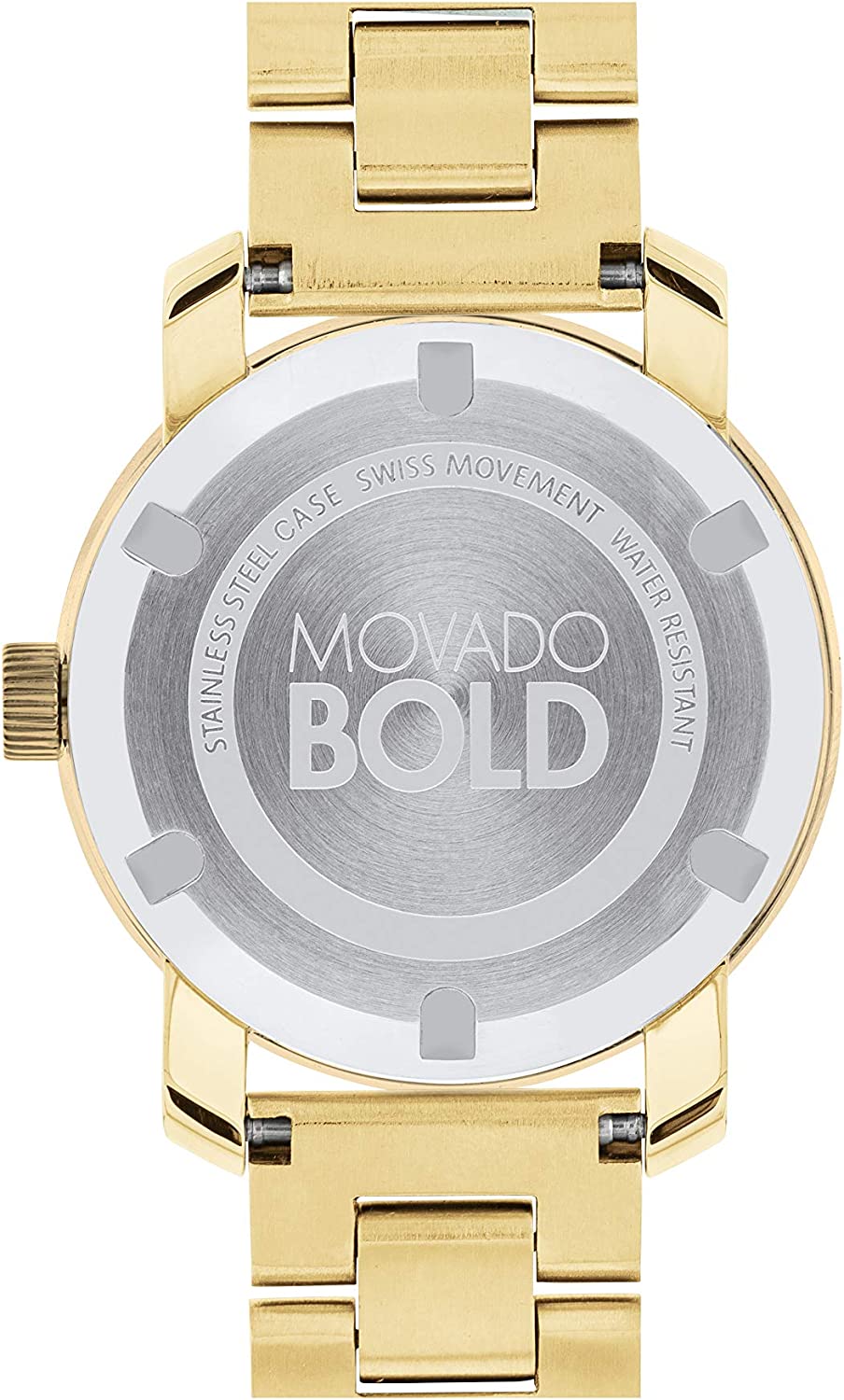 Movado Women's BOLD Iconic Metal Yellow Gold Watch with a Flat Dot Sunray Dial, Gold (Model 3600085)