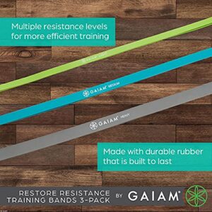 Gaiam Restore Resistance Training Workout Pull Up Bands 3 Pack - Extra-Strong Durable Progressive Resistance Exercise Loop Cords for Assisted Pull Ups and Strength Bands Training