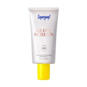supergoop! glowscreen – spf 40-1.7 fl oz – glowy primer + broad spectrum sunscreen – adds instant glow – helps filter blue light – boosts hydration with hyaluronic acid, vitamin b5 & niacinamide