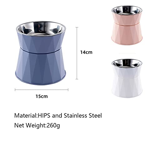 FUUIE Bowls for Food and Water Stainless Steel Double-Layer Pet Drinking Water Bottle Neck Food Bowl (Color : Blue)