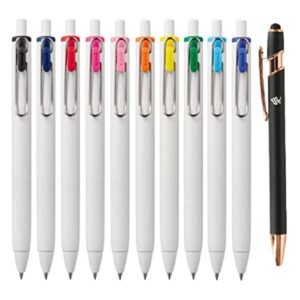 Uni-Ball One Gel Ink 0.5mm Ballpoint pen 10 Colors Set UMNS05-10C Japan import With Original Stylus Ballpoint Touch Pen