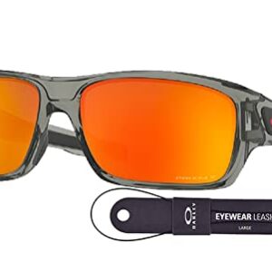 Oakley Turbine OO9263 926357 63M Grey Ink/Prizm Ruby Polarized Sunglasses For Men+BUNDLE Accessory Leash Kit + BUNDLE with Designer iWear Complimentary Care Kit