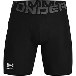 under armour men’s armour heatgear compression shorts , black (001)/pitch gray , small