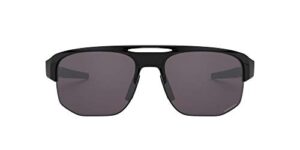 oakley men’s oo9424 mercenary rectangular sunglasses, polished black/prizm grey, 70 mm