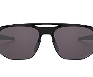 Oakley Men's OO9424 Mercenary Rectangular Sunglasses, Polished Black/Prizm Grey, 70 mm