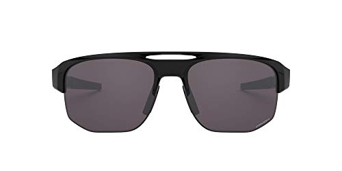 Oakley Men's OO9424 Mercenary Rectangular Sunglasses, Polished Black/Prizm Grey, 70 mm