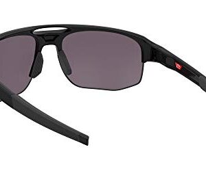 Oakley Men's OO9424 Mercenary Rectangular Sunglasses, Polished Black/Prizm Grey, 70 mm