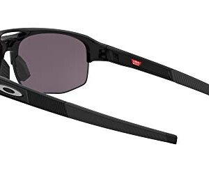 Oakley Men's OO9424 Mercenary Rectangular Sunglasses, Polished Black/Prizm Grey, 70 mm