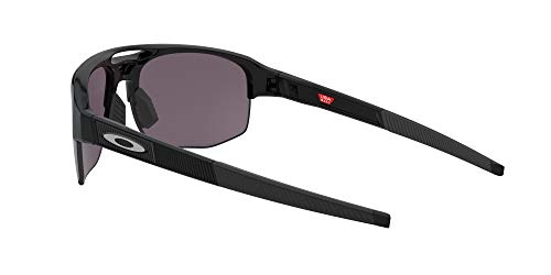 Oakley Men's OO9424 Mercenary Rectangular Sunglasses, Polished Black/Prizm Grey, 70 mm