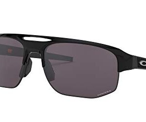 Oakley Men's OO9424 Mercenary Rectangular Sunglasses, Polished Black/Prizm Grey, 70 mm