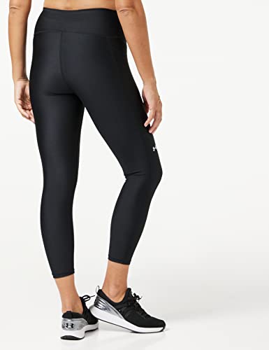 Under Armour womens Heatgear Armour High No-slip Waistband Ankle Leggings , Black (001)/White , Medium