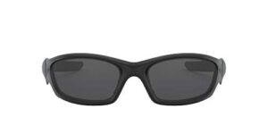 oakley men’s oo9039 straight jacket rectangular sunglasses, matte black/grey, 61 mm