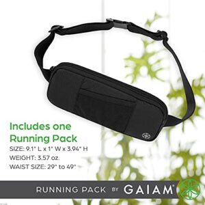 Gaiam Running Pack Accessories Storage Belt Bag for Women and Men - Adjustable Belt with Soft-Touch Fabric Pouch - Lightweight Run Belt for Exercise & Fitness, Leisure and Travel