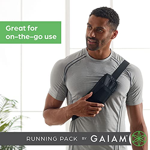 Gaiam Running Pack Accessories Storage Belt Bag for Women and Men - Adjustable Belt with Soft-Touch Fabric Pouch - Lightweight Run Belt for Exercise & Fitness, Leisure and Travel