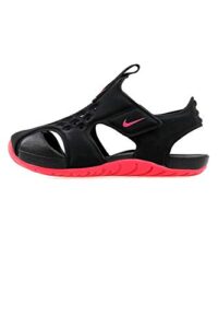 nike boy’s sunray protect 2 (ps) pre school sandal black/racer pink size 3 m us