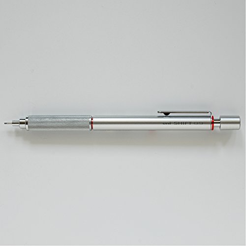 uni M91010.26 Shift Pipe Lock Drafting 0.9mm Pencil, Silver Body with Red Accent (M91010.26)