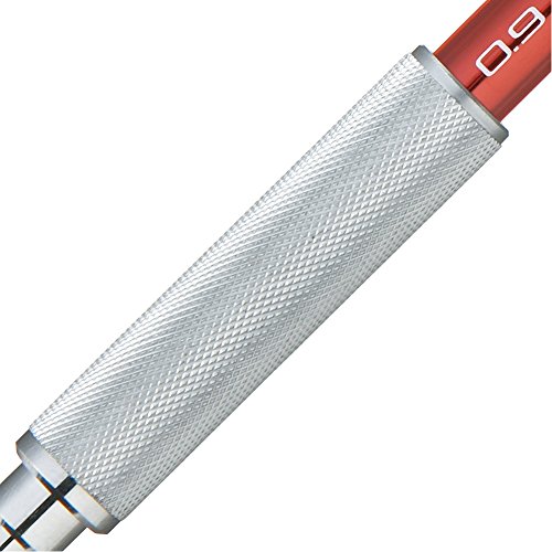 uni M91010.26 Shift Pipe Lock Drafting 0.9mm Pencil, Silver Body with Red Accent (M91010.26)