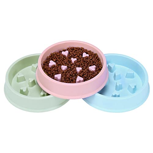 FUUIE Bowls for Food and Water Bowl Slow Food for Pet Plastic Bowl (Color : Blue)