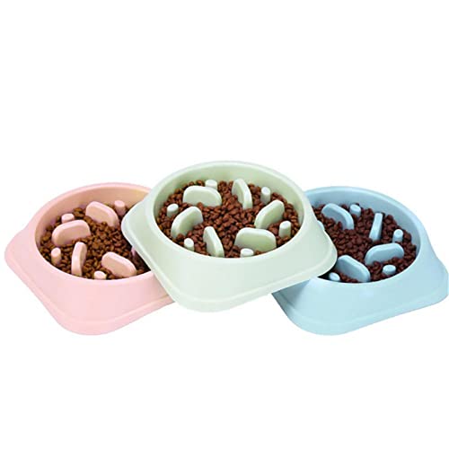 FUUIE Bowls for Food and Water Bowl Slow Food for Pet Plastic Bowl (Color : Blue)