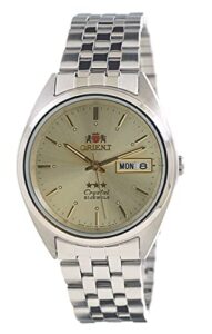orient tristar mens classical automatic sunray champagne dial watch ab0000ac