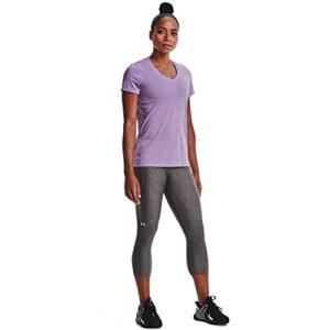 Under Armour womens Tech V-Neck Short-Sleeve T-Shirt , Octane (566)/Metallic Silver , Small