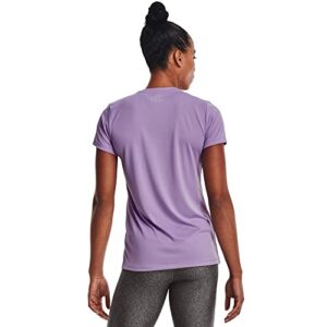 Under Armour womens Tech V-Neck Short-Sleeve T-Shirt , Octane (566)/Metallic Silver , Small