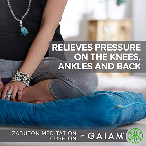 Gaiam 05-62075 Meditation Cushion Zabuton, 1 Count (Pack of 1), Black