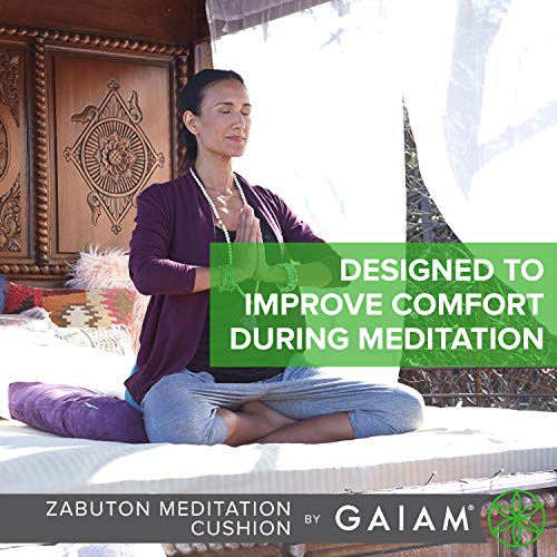 Gaiam 05-62075 Meditation Cushion Zabuton, 1 Count (Pack of 1), Black