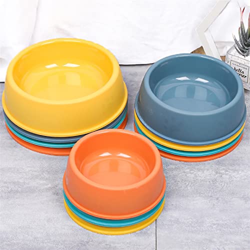FUUIE Bowls for Food and Water Solid Color Pet Bowls Candy-Colored Lightweight Plastic Single Bowl Small Dog Cat Pet Bowl Pet Feeding Water Tools (Color : Blue, Size : Small)