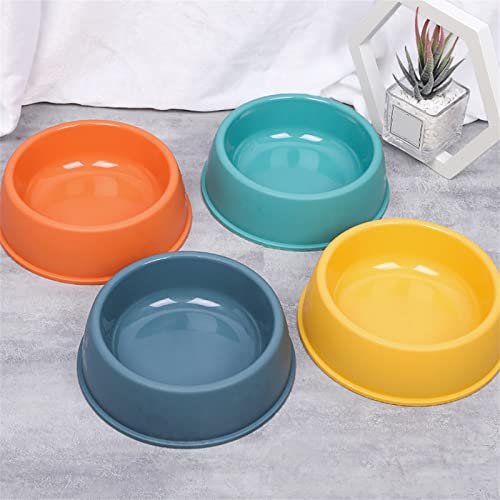 FUUIE Bowls for Food and Water Solid Color Pet Bowls Candy-Colored Lightweight Plastic Single Bowl Small Dog Cat Pet Bowl Pet Feeding Water Tools (Color : Blue, Size : Small)