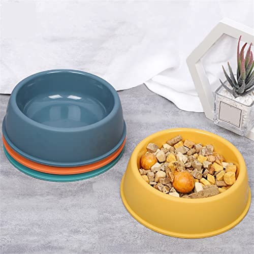 FUUIE Bowls for Food and Water Solid Color Pet Bowls Candy-Colored Lightweight Plastic Single Bowl Small Dog Cat Pet Bowl Pet Feeding Water Tools (Color : Blue, Size : Small)