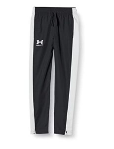 under armour boys’ sportstyle woven pants, (002) black/white/white, youth large