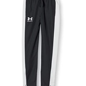 Under Armour Boys' Sportstyle Woven Pants, (002) Black/White/White, Youth Large