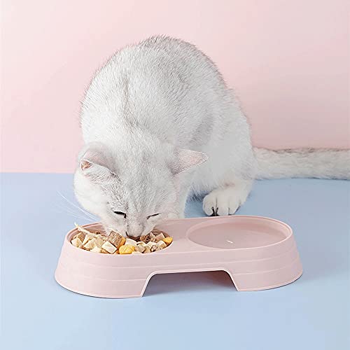 FUUIE Bowls for Food and Water Bowl for Cat Dogs Pet Double Bowl Nordic Concise Candy Color One Bowl Dual Purpose Pet Bowl Cat Accessories (Color : Blue)