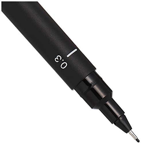 Uni Pin Fineliner Drawing Pen - Sketching Set - Black Ink - 0.03 to 0.8mm - Set of 6