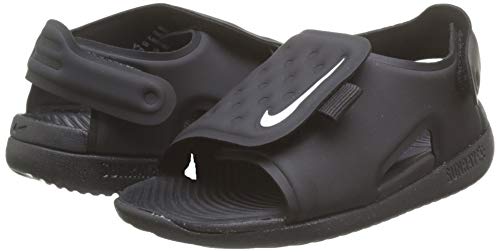 Nike Sunray Adjust 5 Kids Toddler Slide Sandal Aj9077-001 Size 9 Black/White