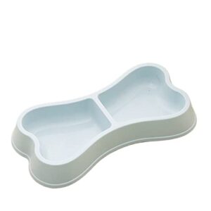 fuuie bowls for food and water double-bowl feeding bowl drinking device for pets (color : blue, size : 24x12.5x3.5cm)