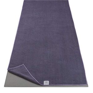 gaiam yoga mat towel microfiber mat-sized yoga towel for hot yoga (68″ l x 24″ w), heron lilac