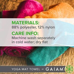 Gaiam Yoga Mat Towel Microfiber Mat-Sized Yoga Towel for Hot Yoga (68" L x 24" W), Heron Lilac