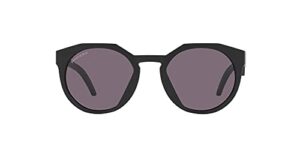 oakley oo9464 hstn round sunglasses, matte black/prizm grey, 52 mm
