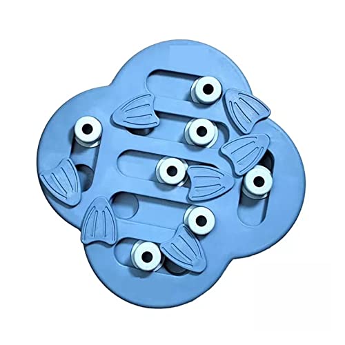 WAKAIP Dog Puzzle Toys Slow Food Plate Dog Feeding Dispensing Bowl Increase IQ Interactive Dog Training Games Feeder Dog Accessories (Color : 7 Hole Blue)