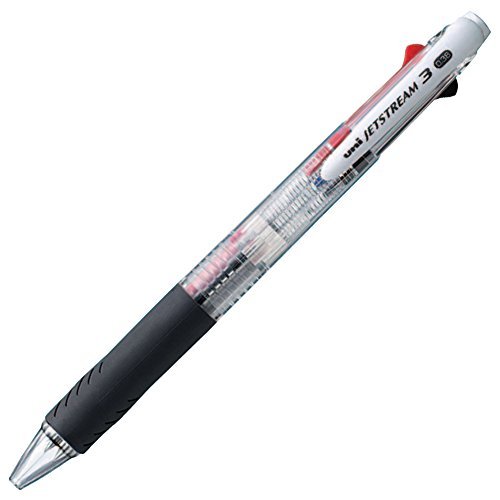 Uni Ballpoint Pen Jetstream 3 Color Black Red Blue Ink 0.38mm Transparent (SXE340038.T)+ 0.38 3 Color Refill