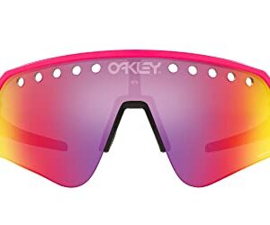 Oakley Men's OO9465 Sutro Lite Sweep Rectangular Sunglasses, Pink/Prizm Road, 39 mm