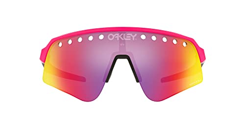 Oakley Men's OO9465 Sutro Lite Sweep Rectangular Sunglasses, Pink/Prizm Road, 39 mm